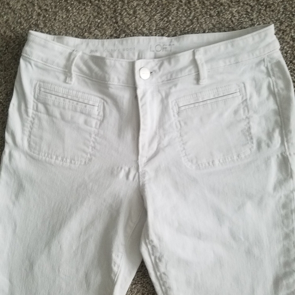 Ann Taylor Loft white curvy boot mid-rise pants - Picture 3 of 8